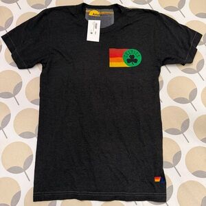 Aviator Nation Charcoal Tee with Celtics Rainbow Graphic